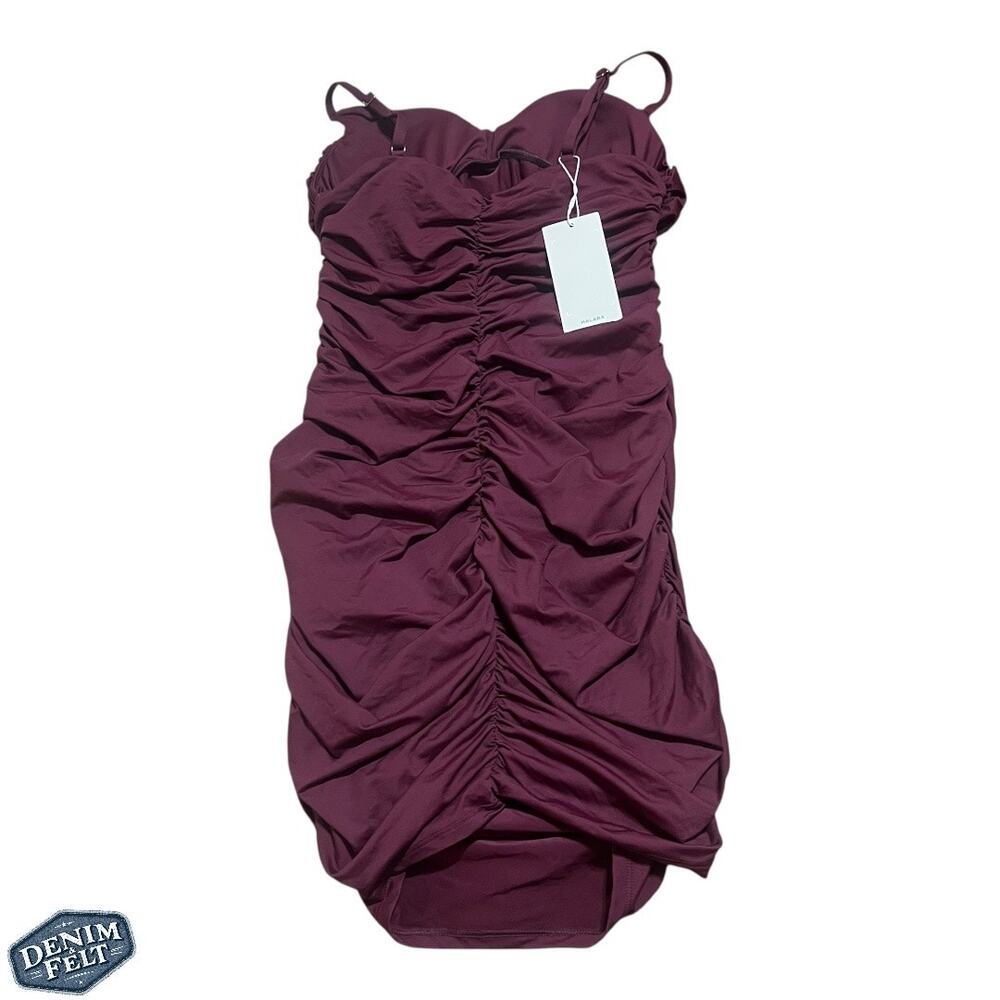 Halara Deep V Neck Adjustable Strap Backless Ruch… - image 11